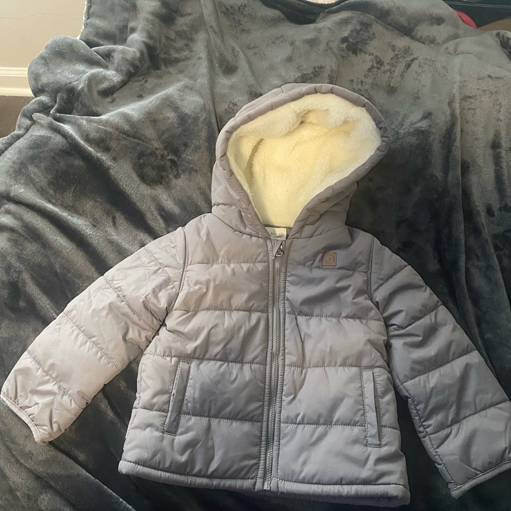 Carters Gray Hooded Puffer Jacket Size 24 months Girls Boys